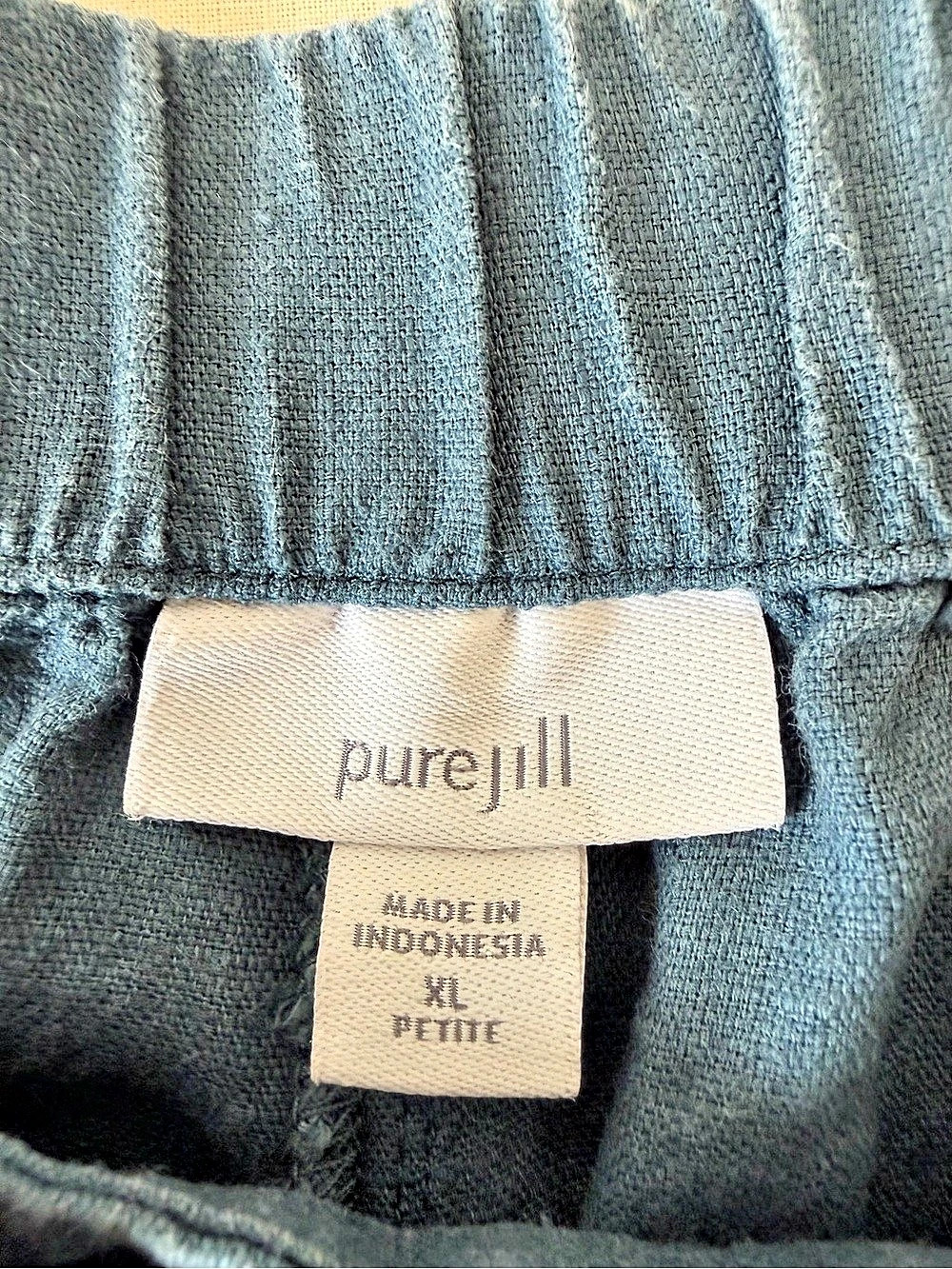 Pure Jill Linen Wide Leg Pants in Blue Size XL - Picture 9 of 10